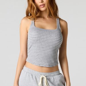 Braless Ribbed Square Neck Tank
